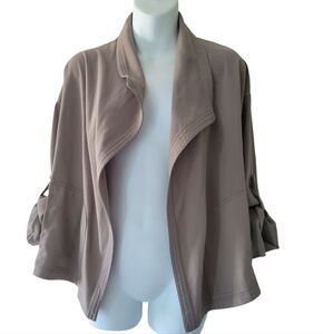 Max Studio Twill Drape Front Short Jacket Sz.M